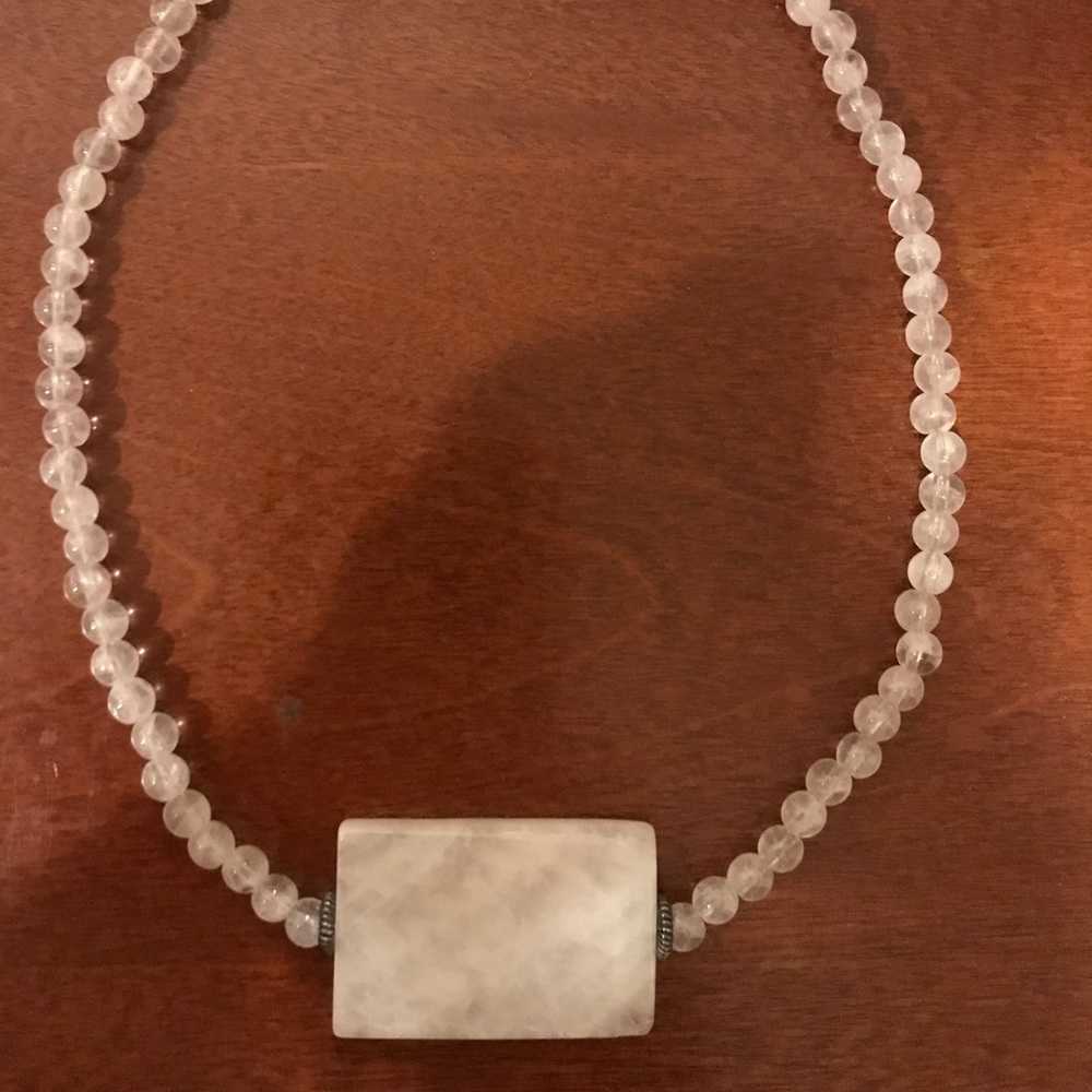 Pink Quartz necklace handmade